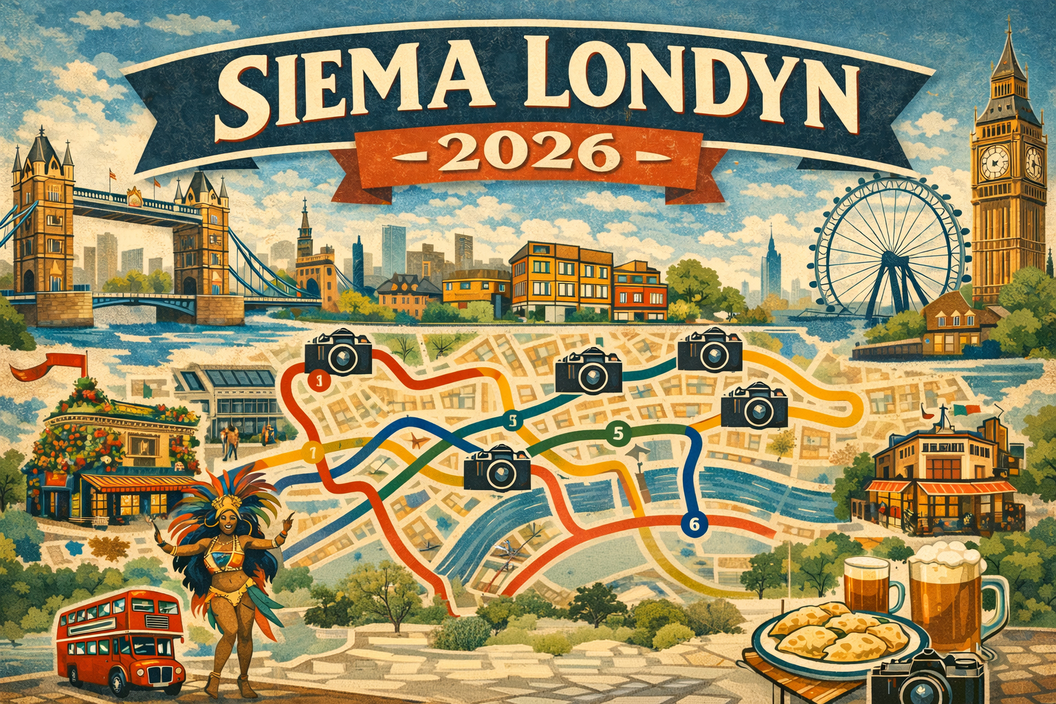 Plakat stworzony pod spotkania fotograficzne w Londynie